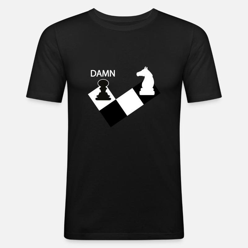 Schach - Männer Slim Fit T-Shirt - Schwarz