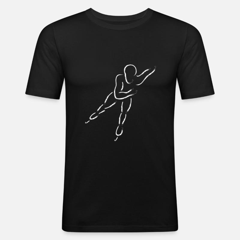 Speedskater, Shorttrack oder Eisschnellläufer - Männer Slim Fit T-Shirt - Schwarz