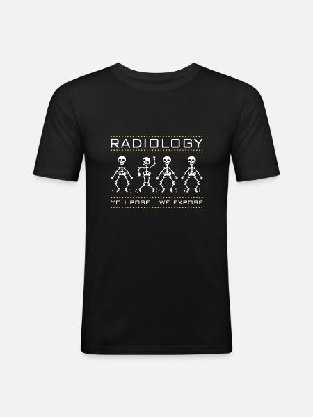 Radiology - dancing skeletons - Men's Slim Fit T-Shirt - black