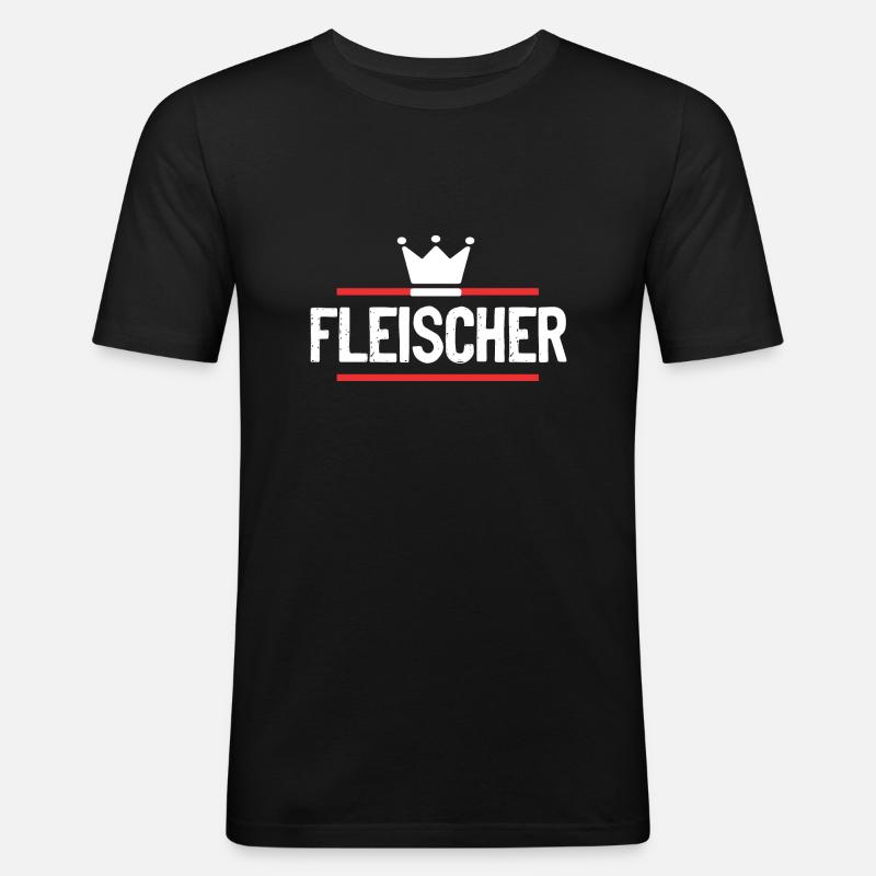 Fleischer Beruf - Männer Slim Fit T-Shirt - Schwarz