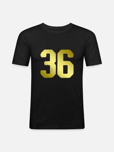 36 Number jersey - Men's Slim Fit T-Shirt - black