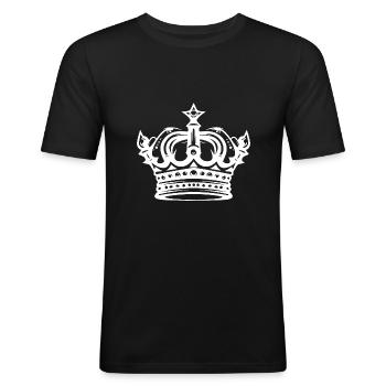 Élément de couronne - T-shirt près du corps Homme - noir - Devant - Nik (191cm)