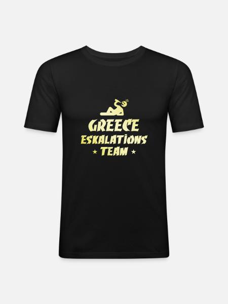 Greece Escalation - Men's Slim Fit T-Shirt - black