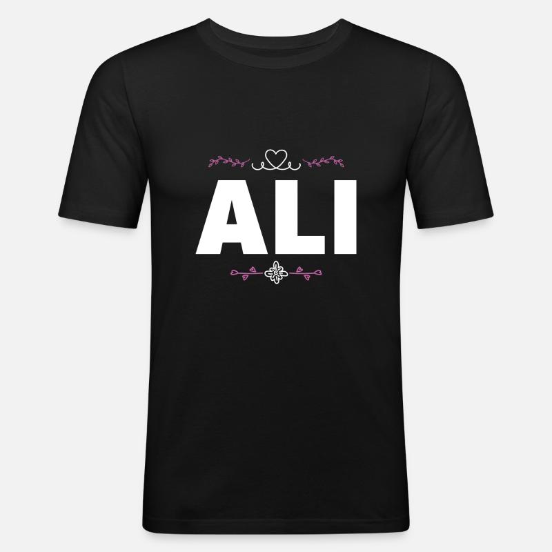 Ali - Slim Fit T-skjorte for menn - svart