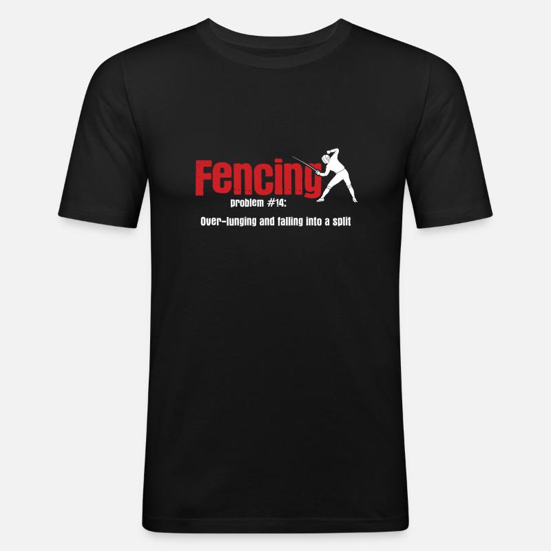 Fechten - Männer Slim Fit T-Shirt - Schwarz
