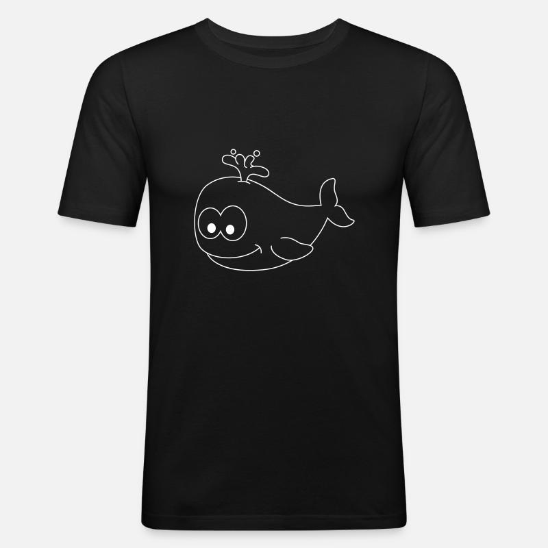 Wale Comic Tier - Männer Slim Fit T-Shirt - Schwarz