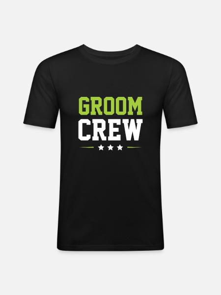 Groom Crew - Männer Slim Fit T-Shirt - Schwarz