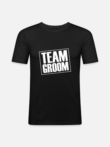 Team Groom Wedding Saying - Men's Slim Fit T-Shirt - black