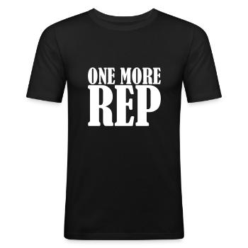 One More Rep - T-shirt près du corps Homme - noir - Devant - Nik (191cm)