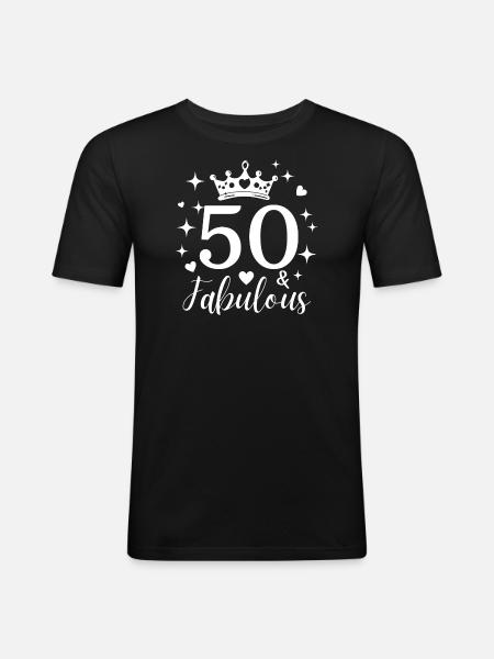 Fabulous 50. 50th birthday - Men's Slim Fit T-Shirt - black