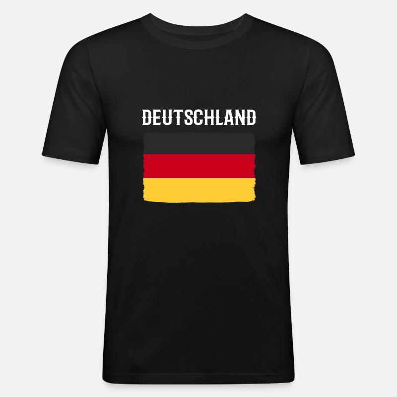 Deutschland - Männer Slim Fit T-Shirt - Schwarz