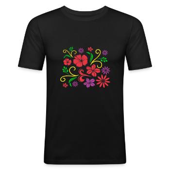Botaniste - T-shirt près du corps Homme - noir - Devant - Nik (191cm)