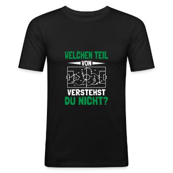 Fußballtrainer Coach Fußballcoach Spielertrainer - Männer Slim Fit T-Shirt - Schwarz - Vorne - Nik (191cm)