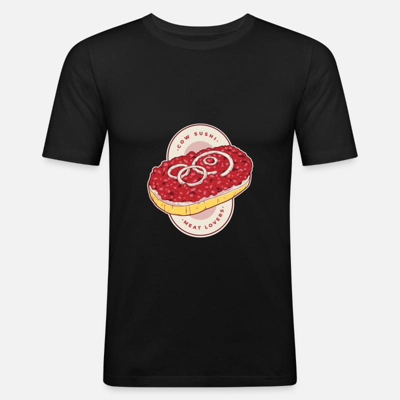 Mettbrötchen Mett Mettigel - Männer Slim Fit T-Shirt - Schwarz