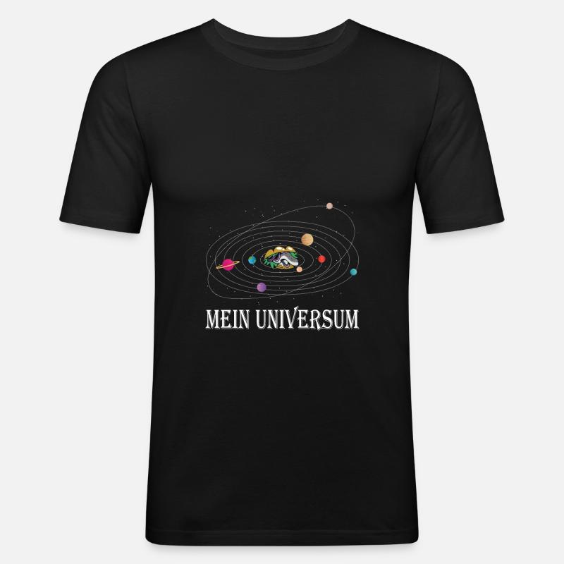 Fischbrötchen mit Pommes - Männer Slim Fit T-Shirt - Schwarz