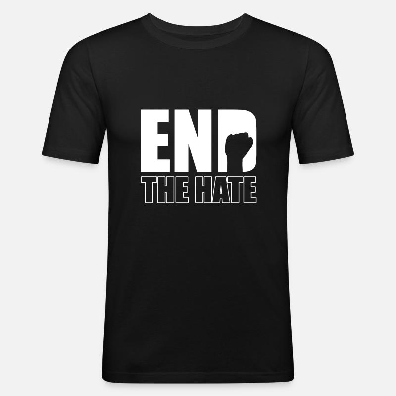 Mobbing - Männer Slim Fit T-Shirt - Schwarz