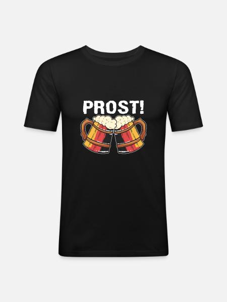 Deutschland Prost - Männer Slim Fit T-Shirt - Schwarz