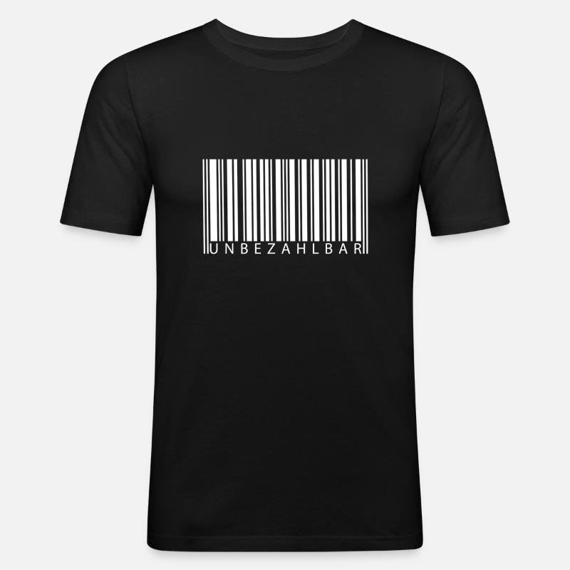 Code-barres inestimable - T-shirt près du corps Homme - noir