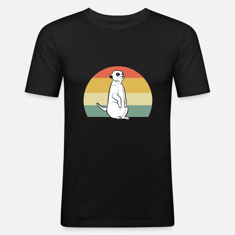Erdmännchen - Männer Slim Fit T-Shirt - Schwarz