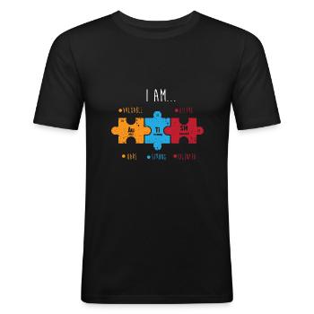 Periodic table - Men's Slim Fit T-Shirt - black - Front - Nik (191cm)