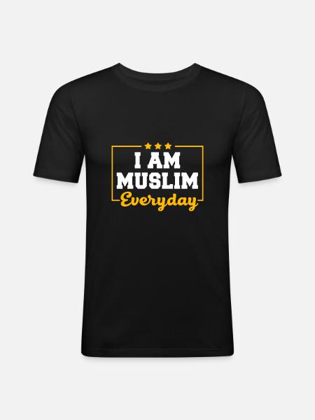 Muslimsk islam Muslimsk Muslima Eid Mubarak - Herre Slim Fit T-Shirt - sort