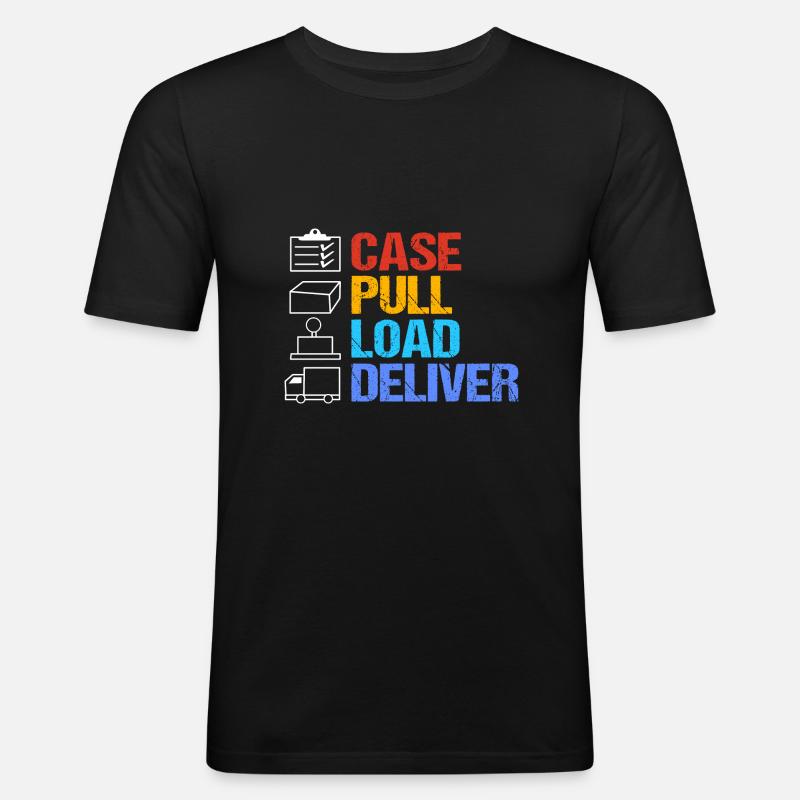 Postbote - Männer Slim Fit T-Shirt - Schwarz