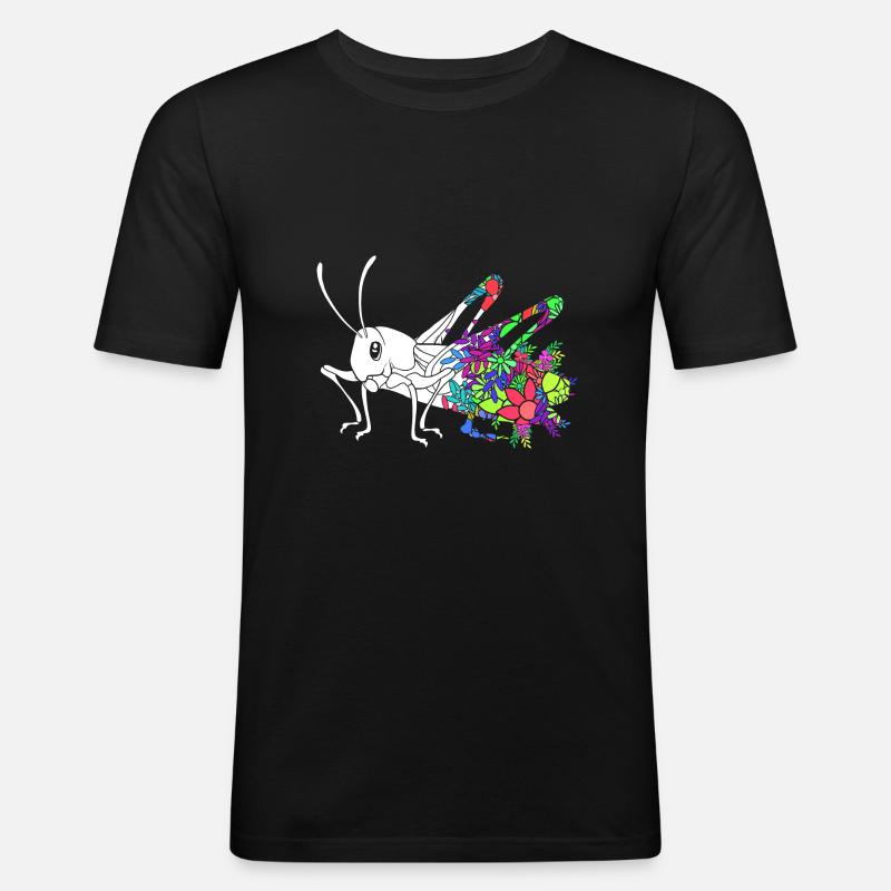 Heuschrecke - Männer Slim Fit T-Shirt - Schwarz