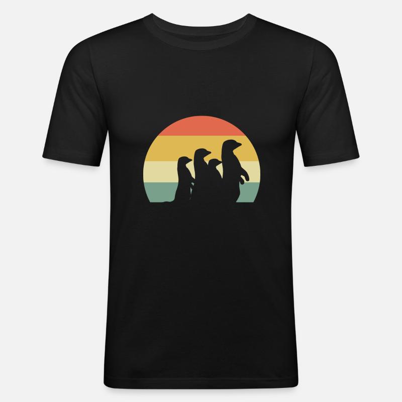 Erdmännchen - Männer Slim Fit T-Shirt - Schwarz