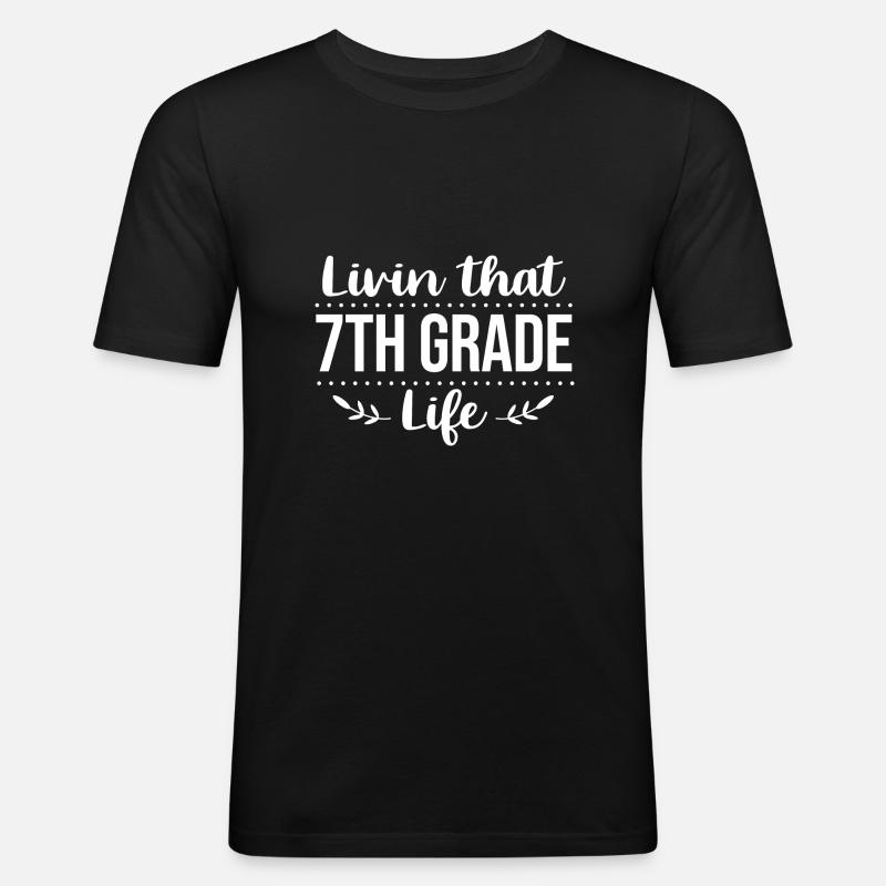 7. Klasse - Männer Slim Fit T-Shirt - Schwarz