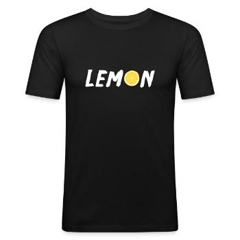 Lemon - Männer Slim Fit T-Shirt - Schwarz - Vorne - Nik (191cm)