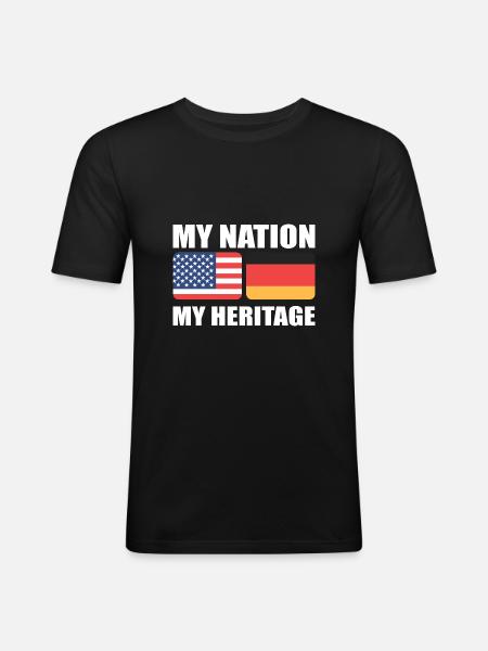 American German - Men's Slim Fit T-Shirt - black