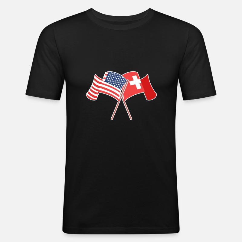 Schweiz Schweizer Schweizerdeutsch - Männer Slim Fit T-Shirt - Schwarz