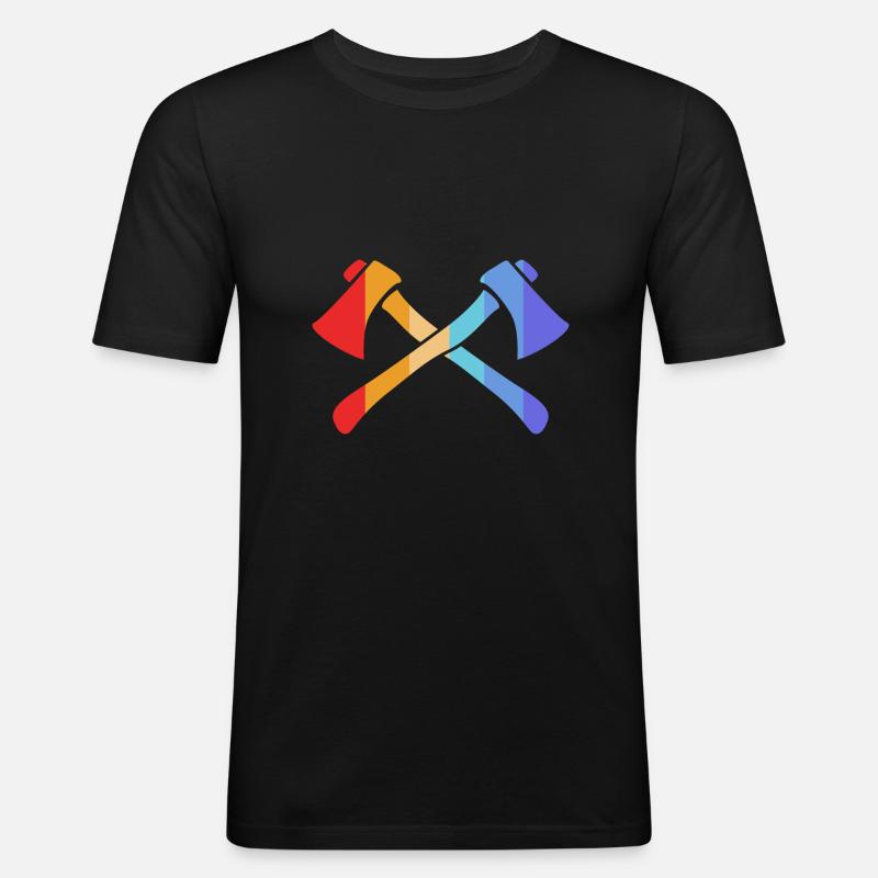 Axt - Männer Slim Fit T-Shirt - Schwarz