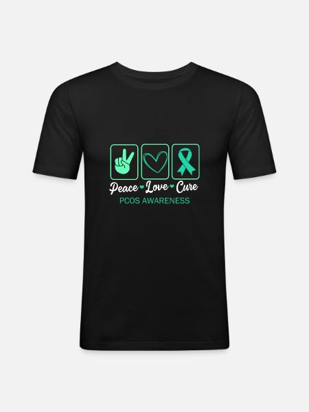 Pcos-Bewusstsein - Männer Slim Fit T-Shirt - Schwarz