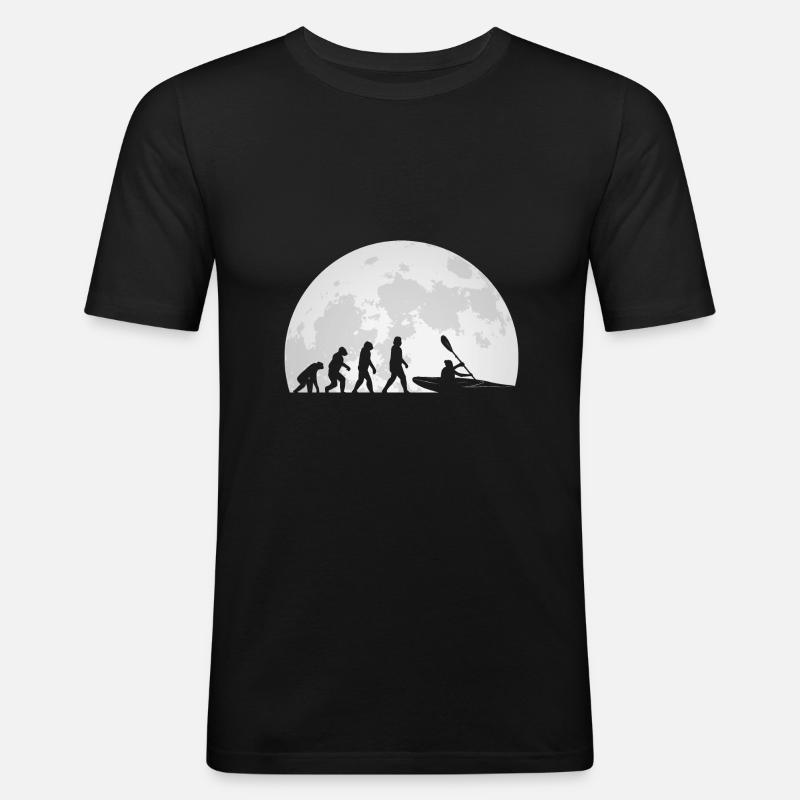 Kajak Kajakfahren Evolution - Männer Slim Fit T-Shirt - Schwarz