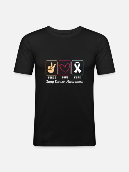 Lung Cancer Survivor Lung - Men's Slim Fit T-Shirt - black