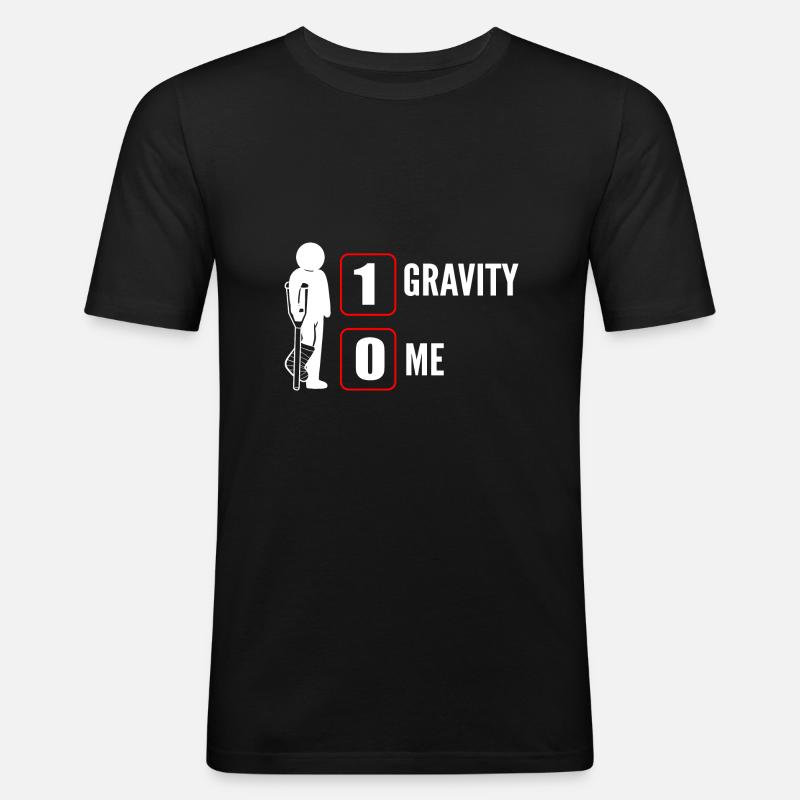Gebrochenes Bein - Männer Slim Fit T-Shirt - Schwarz