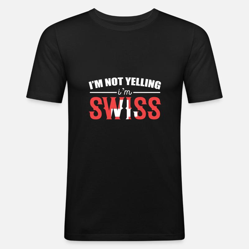 Schweiz Schweizer Schweizerdeutsch - Männer Slim Fit T-Shirt - Schwarz