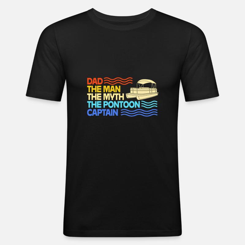 Pontonboot Boot Boote - Männer Slim Fit T-Shirt - Schwarz