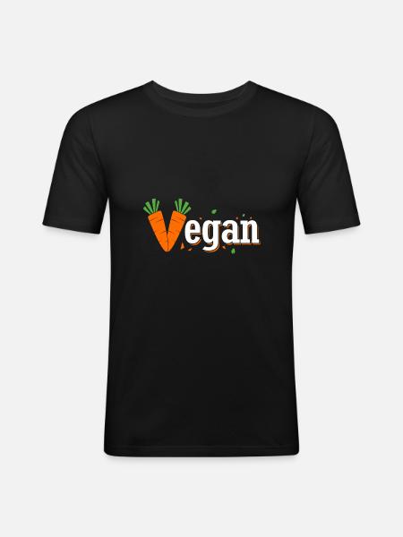 Karotte Gemüse - Männer Slim Fit T-Shirt - Schwarz