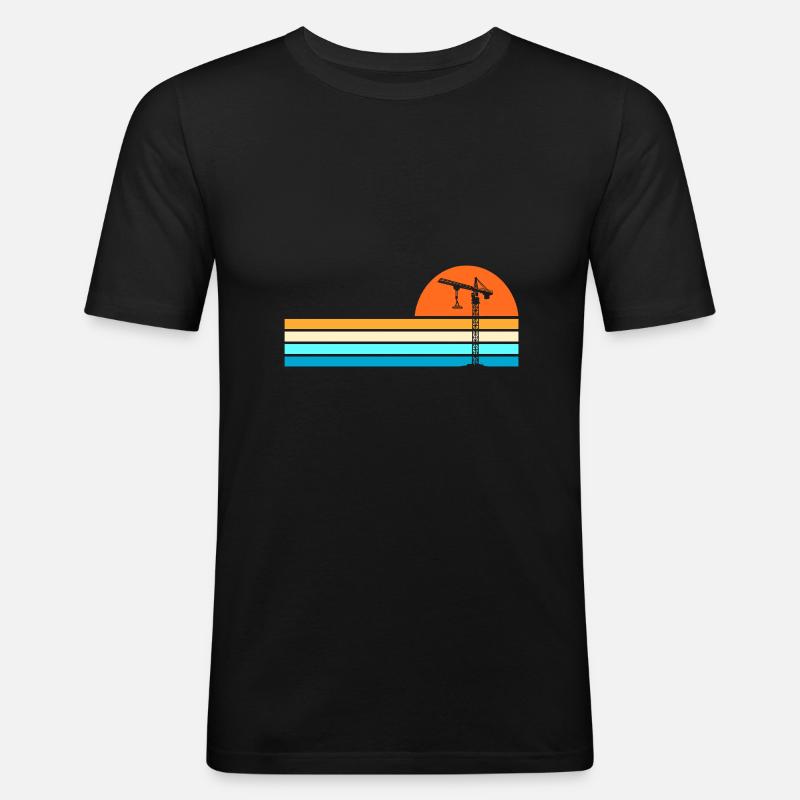 Kranführer Kran - Männer Slim Fit T-Shirt - Schwarz