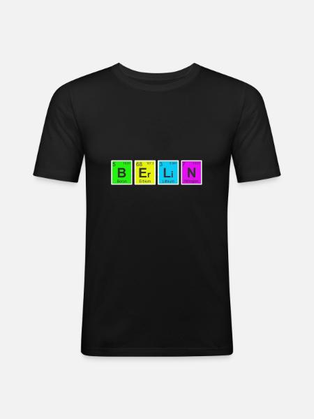 Berlin - Männer Slim Fit T-Shirt - Schwarz