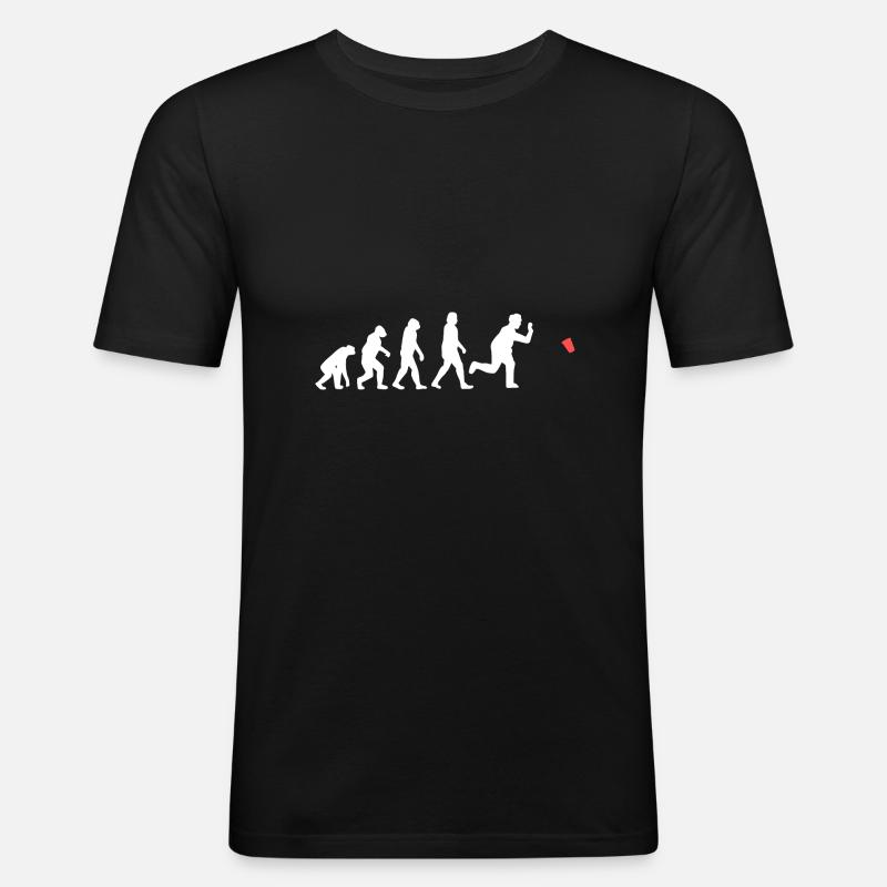 Beerpong Bierpong Bier Pong Evolution - Männer Slim Fit T-Shirt - Schwarz