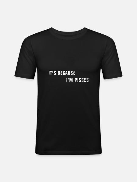 Zodiac sign Pisces - Men's Slim Fit T-Shirt - black