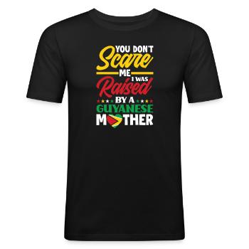 Raised by a Guyanese mother Guyana - Men's Slim Fit T-Shirt - black - Front - Nik (191cm)