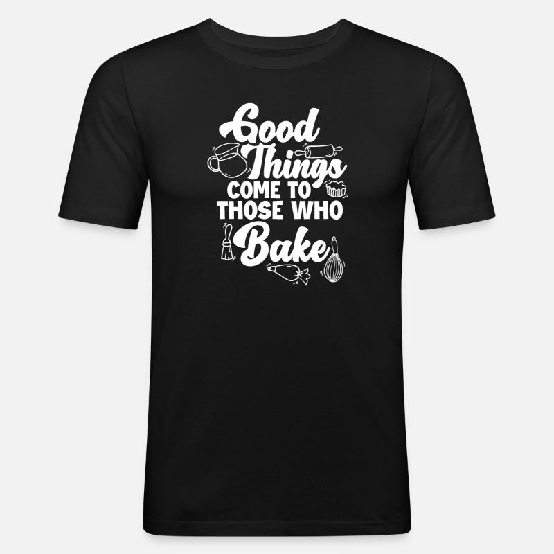 Lustiges Hobby Bäcker Geschenk - Männer Slim Fit T-Shirt - Schwarz