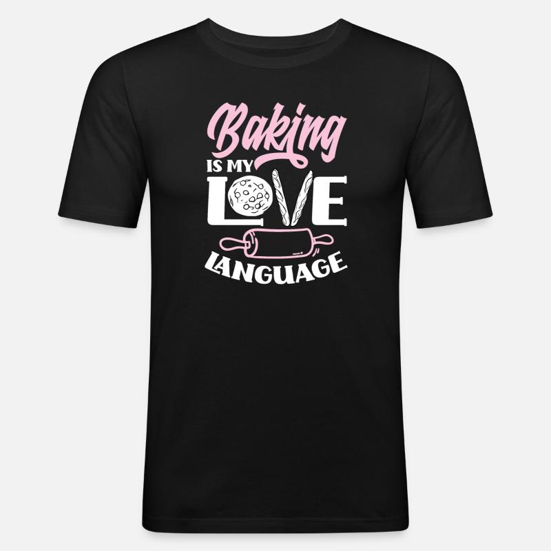 Lustiges Hobby Bäcker Geschenk - Männer Slim Fit T-Shirt - Schwarz