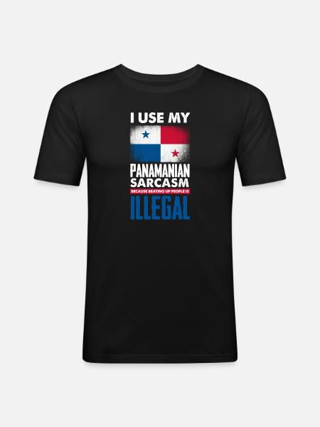 Funny Panama Panamanian Panamanian Gift - Men's Slim Fit T-Shirt - black