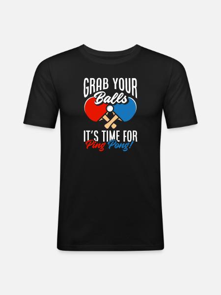 Fun Table Tennis Gift - Men's Slim Fit T-Shirt - black