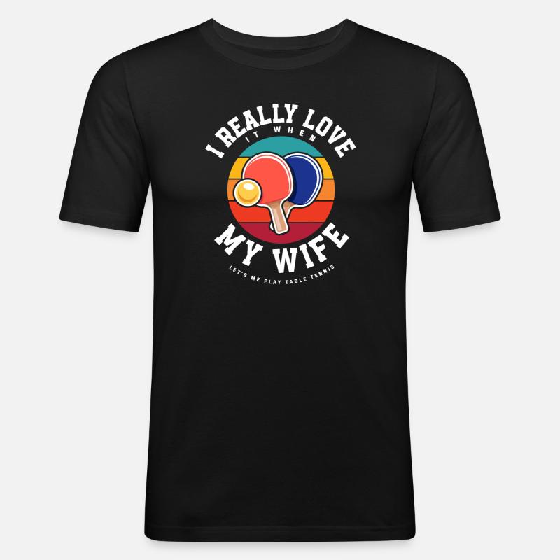 Fun Table Tennis Gift - Men's Slim Fit T-Shirt - black